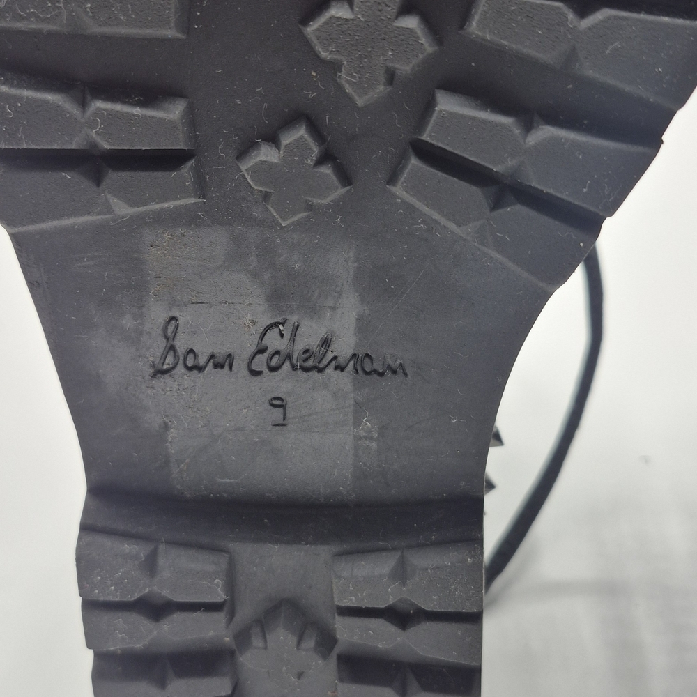 Sam Edelman Black Lug Sole Lace-Up Boots - Picture 6 of 7